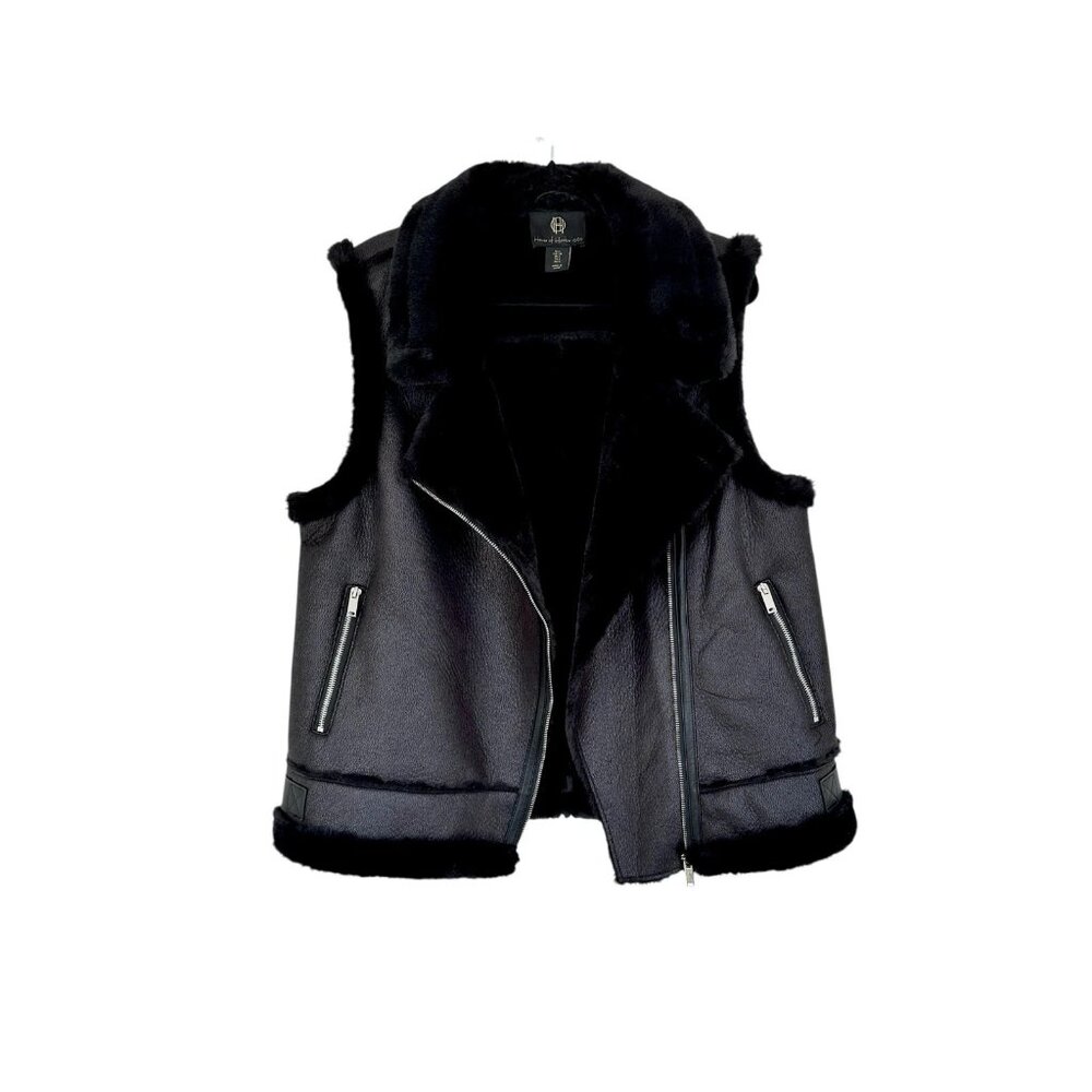House of Harlow 1960 Faux Suede Moto Vest - Picture 3 of 8